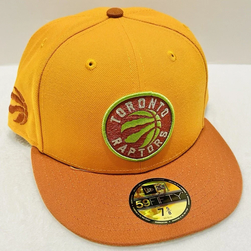 New Era Toronto Raptors Gold Rust 2-Tone‎ 59FIFTY Fitted Hat Cap 7 5/8 NBA